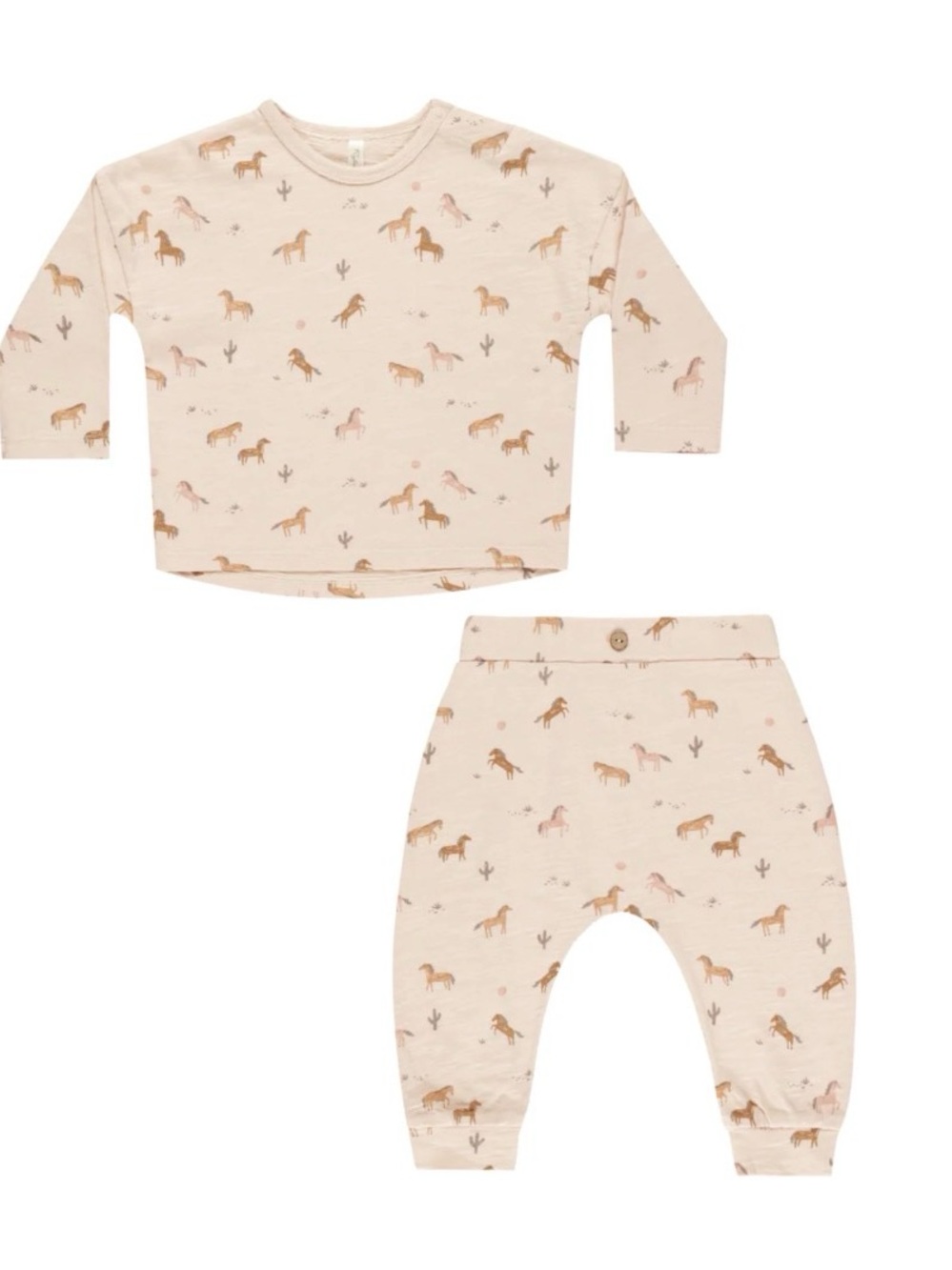Rylee + Cru Horses Long Sleeve Tee + Pant Set